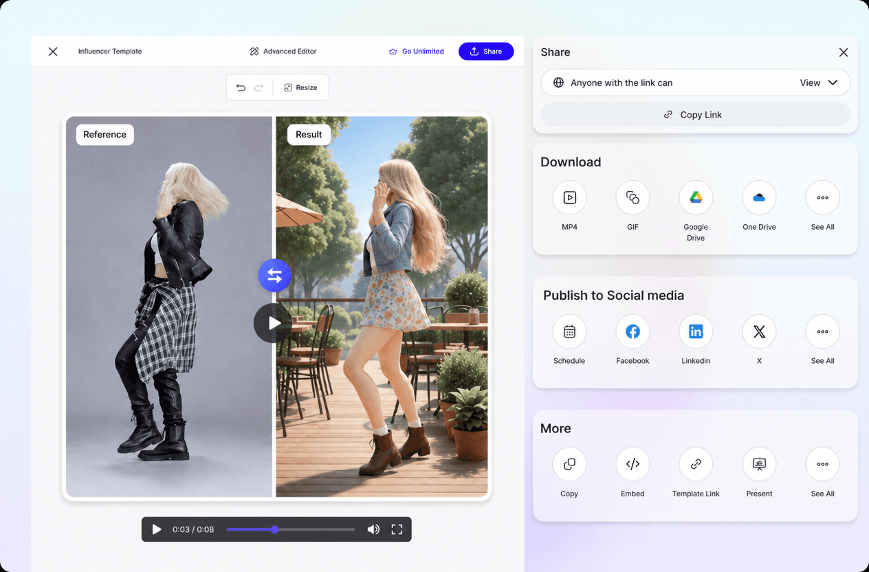 AI Motion Control Video Generator, Animate a Static Image with Motion Transfer